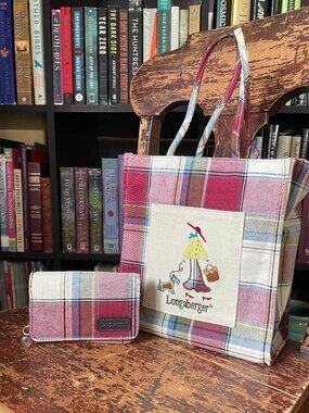 vintage Longaberger bag and wallet